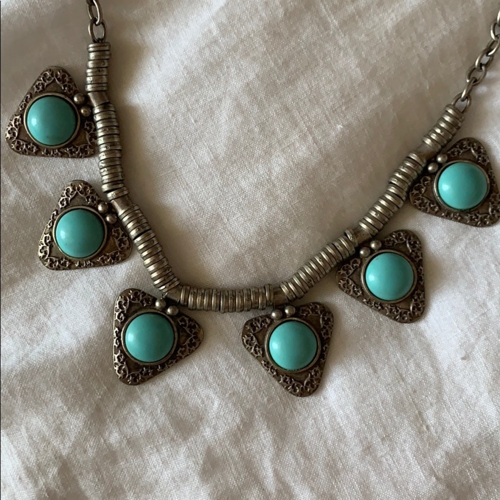Silver and turquoise necklace